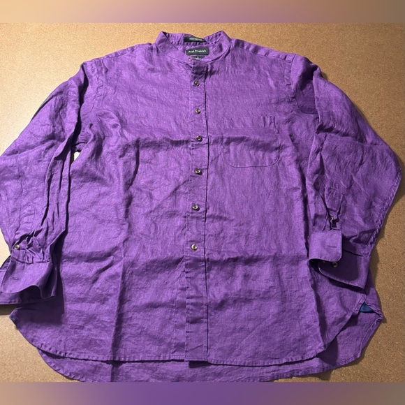 Paul Fredrick Other - Paul Fredrick Long Sleeve Button down Shirt |100% Linen Shirt | Size XL |Purple